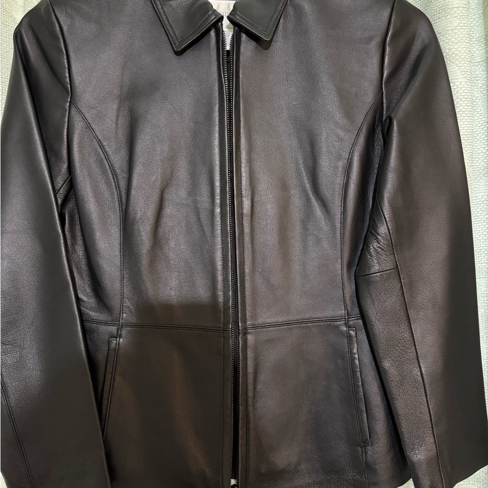 JCPenney Sleek Black Leather Jacket